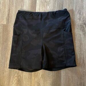 Black Yogalicious LUX camo biker shorts